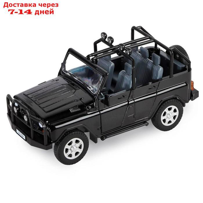 Машина метал "УАЗ-469" 1:24 инерция, цвет чёрный, открываются двери, капот и багажник, световые и звуковые - фото 2 - id-p202224476