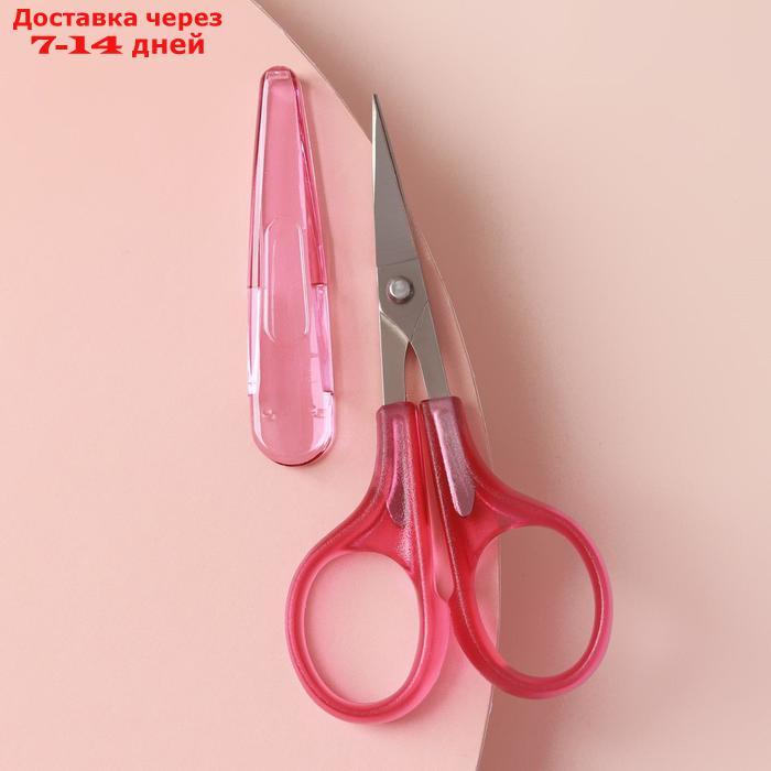 Ножницы для рукоделия, с защитным колпачком, 10 см, цвет розовый - фото 1 - id-p202225982