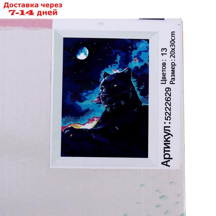 Картина по номерам на холсте с подрамником "Пантера в ночи" 20х30 см - фото 6 - id-p201935180