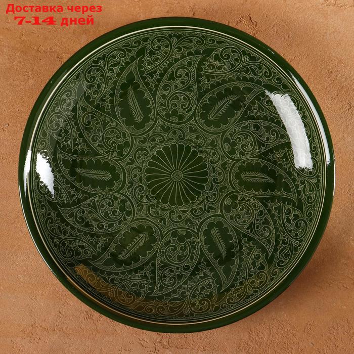 Ляган Риштанская Керамика, зеленый, 27см - фото 2 - id-p202225218