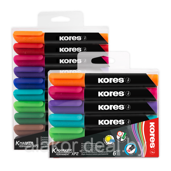 Маркер перманентный Kores K-Marker XP1, розовый, 3мм - фото 7 - id-p202254076