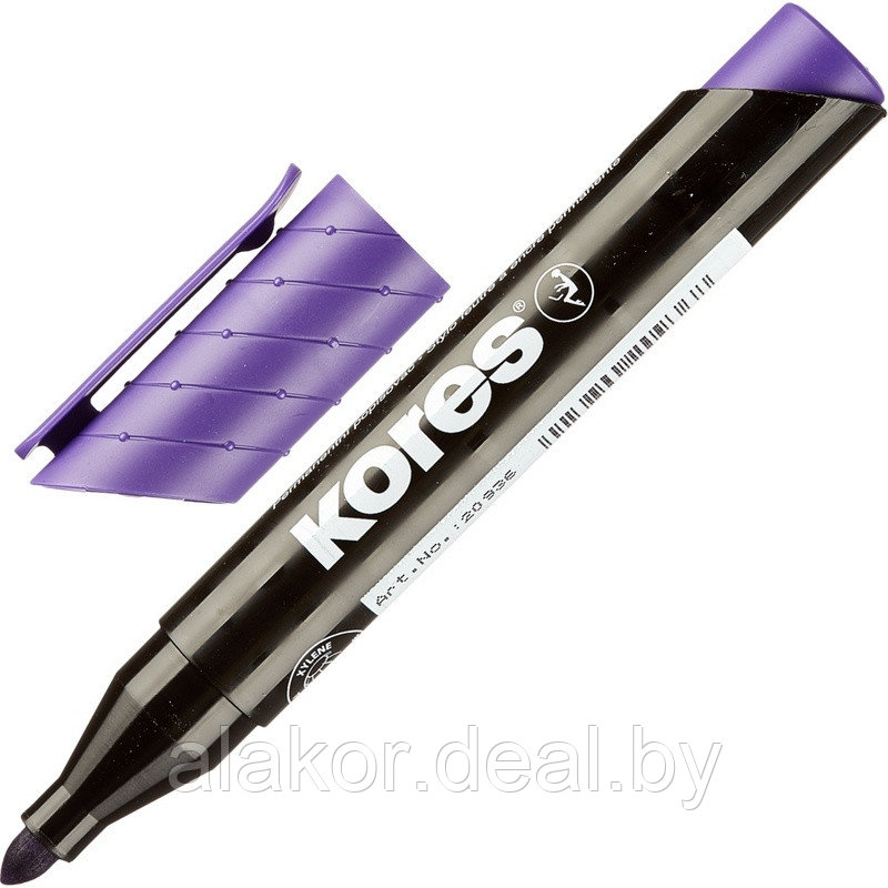 Маркер перманентный Kores K-Marker XP1, фиолетовый, 3мм - фото 2 - id-p202254206