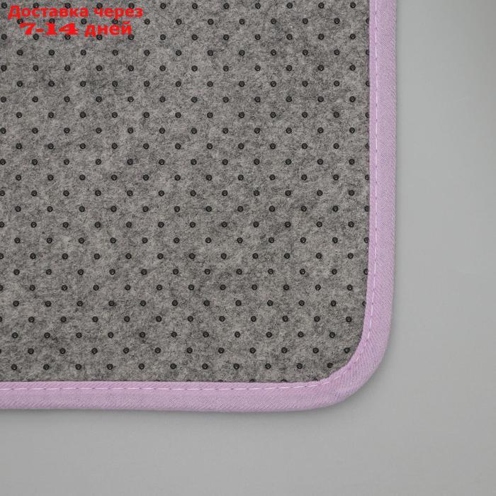 Набор ковриков для ванны и туалета "Фиолетовые цветы", 2 шт: 40×50, 50×80 см - фото 3 - id-p202225487
