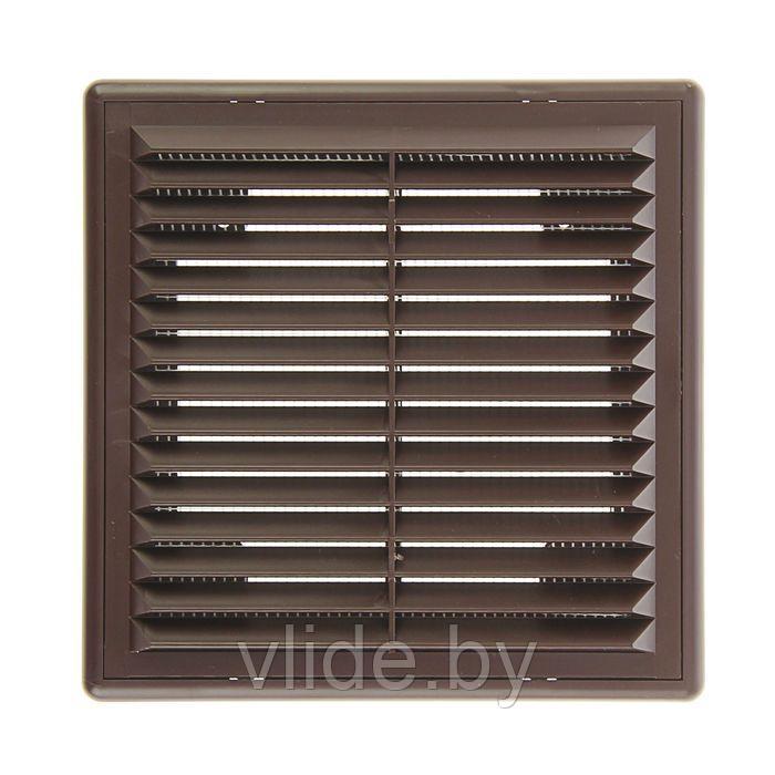 Решетка вентиляционная ERA 1515 Р, 150x150 мм, с сеткой, разъемная, коричневая - фото 1 - id-p202254348