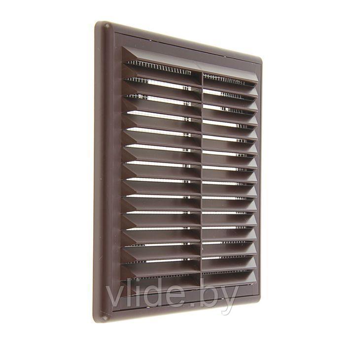 Решетка вентиляционная ERA 1515 Р, 150x150 мм, с сеткой, разъемная, коричневая - фото 2 - id-p202254348