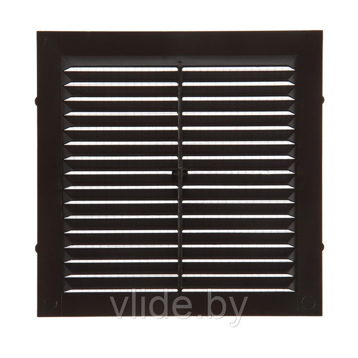 Решетка вентиляционная "КосмоВент" Люкс Л155КР, 155х155мм, с сеткой, неразъемная, коричневая
