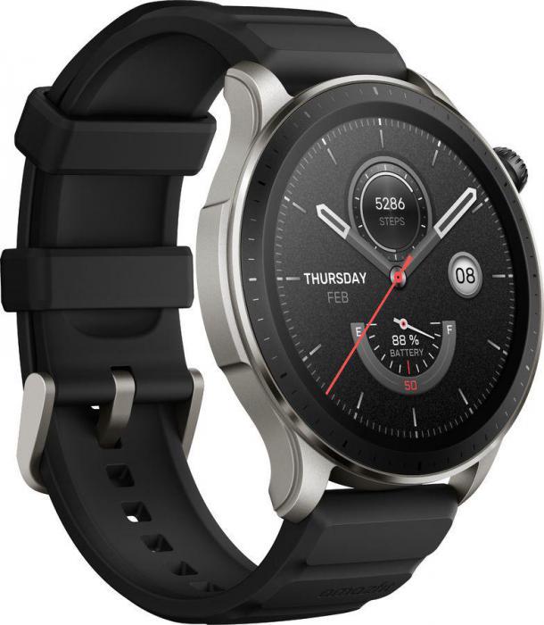 Смарт-часы AMAZFIT GTR 4 A2166, 1.43", черный/серый / черный - фото 3 - id-p201738820