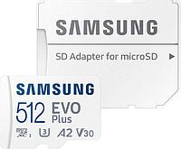 Карта памяти microSDXC UHS-I U3 Samsung EVO PLUS 512 ГБ, 130 МБ/с, Class 10, MB-MC512KA, 1 шт., переходник SD