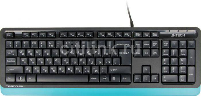 Комплект (клавиатура+мышь) A4TECH Fstyler F1010, USB, проводной, черный и синий [f1010 blue] - фото 4 - id-p201738915