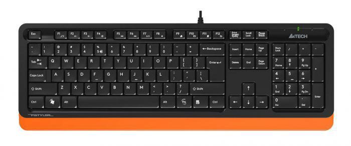 Комплект (клавиатура+мышь) A4TECH Fstyler F1010, USB, проводной, черный и оранжевый [f1010 orange] - фото 8 - id-p201738916