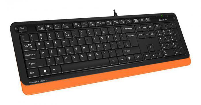 Комплект (клавиатура+мышь) A4TECH Fstyler F1010, USB, проводной, черный и оранжевый [f1010 orange] - фото 9 - id-p201738916