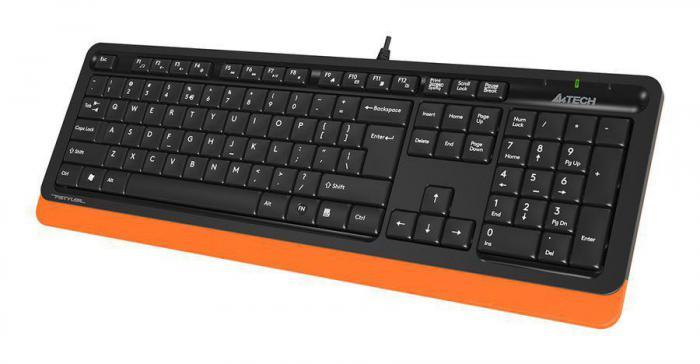 Комплект (клавиатура+мышь) A4TECH Fstyler F1010, USB, проводной, черный и оранжевый [f1010 orange] - фото 10 - id-p201738916