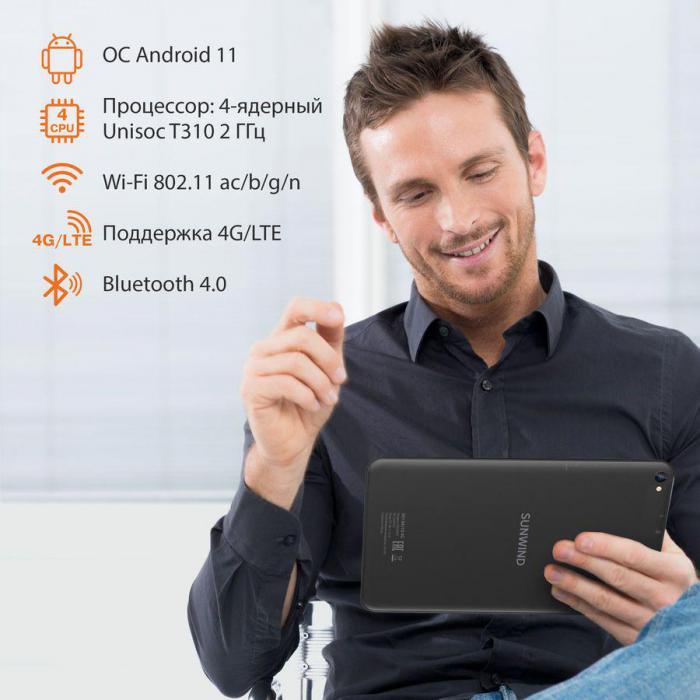 Планшет SunWind Sky 8421D 4G 8", 4GB, 64GB, 3G, LTE, Android 11 черный - фото 5 - id-p201811786