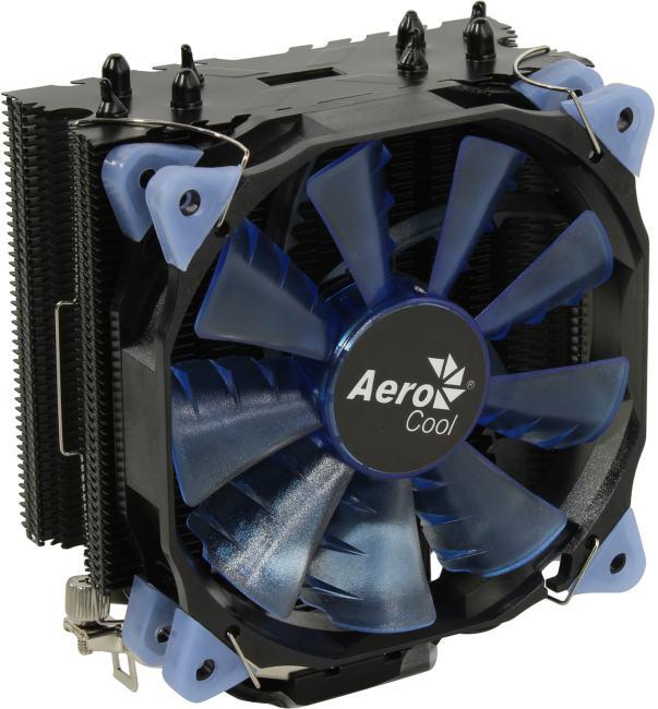 Aerocool Verkho 4 DARK (4пин, 775/1155/2011/2066/AM4-FM2, 15-27дБ, 800-2000об/мин, Al+тепл.трубки)