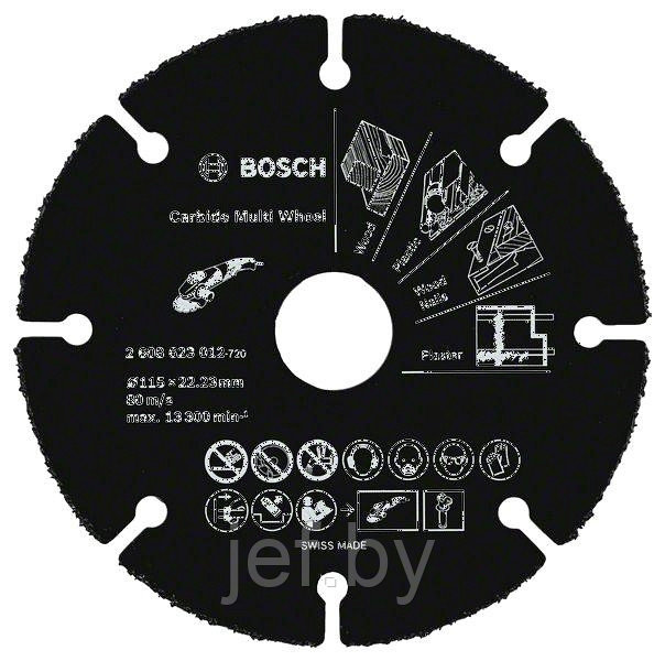 Круг отрезной 115х1.0x22.2 мм для дерева MULTI WHEEL BOSCH 2608623012