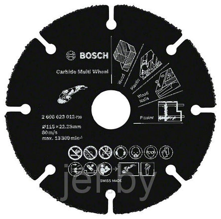 Круг отрезной 115х1.0x22.2 мм для дерева MULTI WHEEL BOSCH 2608623012, фото 2