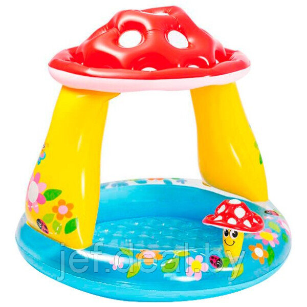 Надувной детский бассейн с навесом Грибок 102х89 см INTEX 57114NP - фото 1 - id-p196760546