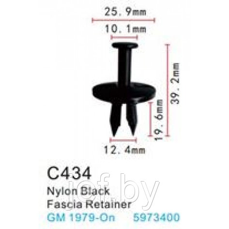 Клипса для крепления внутренней обшивки а/м GM пластиковая 100 шт FORSAGE C0434( GM ), фото 2