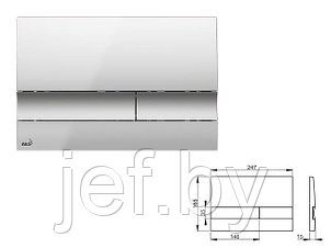Кнопка для инсталляции (XРОМ-МАТ) ALCAPLAST M1722, фото 2