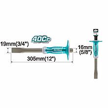 Зубило 19х305 мм с протектором TOTAL THT4411216