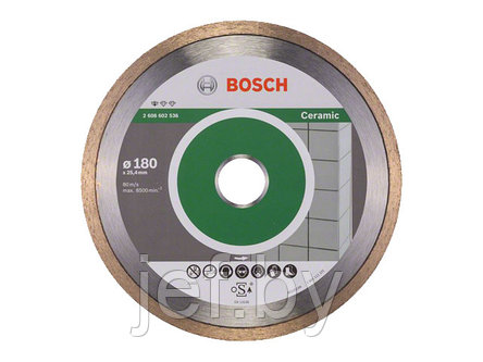 Алмазный круг 180х25.4 мм по керамике сплошн. STANDARD FOR CERAMIC сухая/мокрая резка BOSCH 2608602536, фото 2