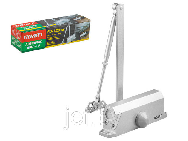 Доводчик дверной гидравлический (60-120 кг) серебро ВОЛАТ 35032-120, фото 2