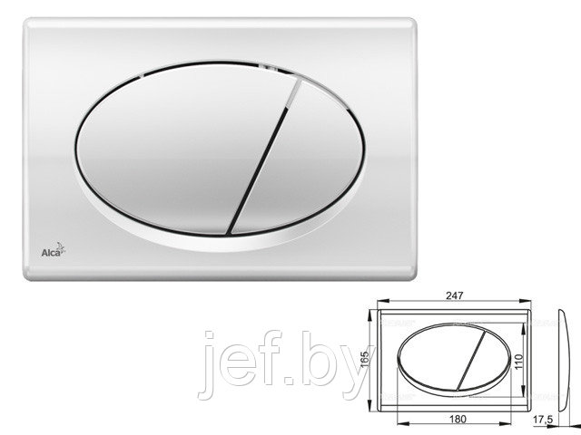 Кнопка для инсталляции хром - глянцевая ALCAPLAST M71 - фото 1 - id-p198180760