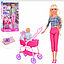 Беременная кукла с малышом в коляске и аксессуарами Defa Lucy 8358, детский игровой набор для девочки, фото 2