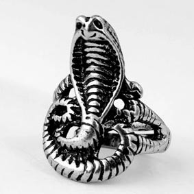 Кольцо Кобра безразмерное, металл, цвет серебр. - фото 1 - id-p202257344