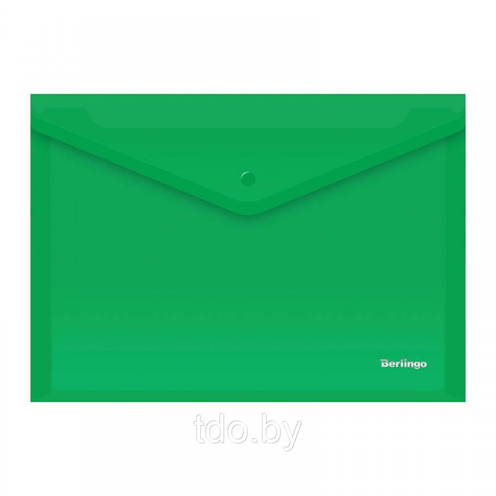 Папка-конверт на кнопке Berlingo, А4, 180мкм, зеленая - фото 1 - id-p202258945