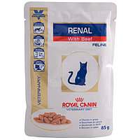 85гр Влажный корм ROYAL CANIN Renal Feline Beef диета для взрослых кошек при почечной недостаточности, с