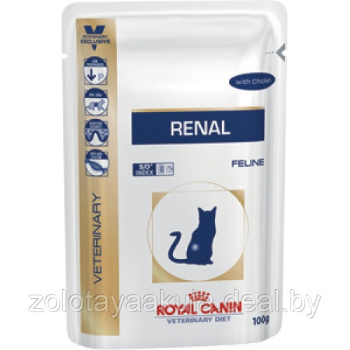 85гр Влажный корм ROYAL CANIN Renal Feline Chicken диета для взрослых кошек при почечной недостаточности, с - фото 1 - id-p202259024