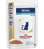 85гр Влажный корм ROYAL CANIN Renal Feline Fish диета для взрослых кошек при почечной недостаточности, с