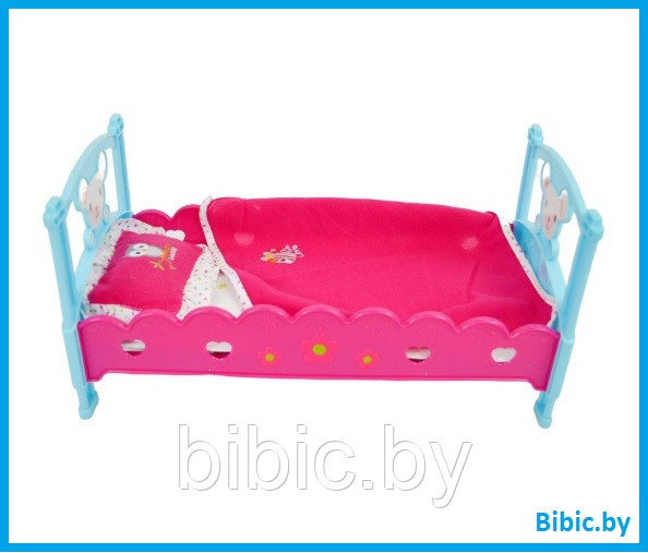Детская игрушечная кроватка для кукол B-01, игрушка, игровой набор для девочек, аксессуары - фото 1 - id-p202259548