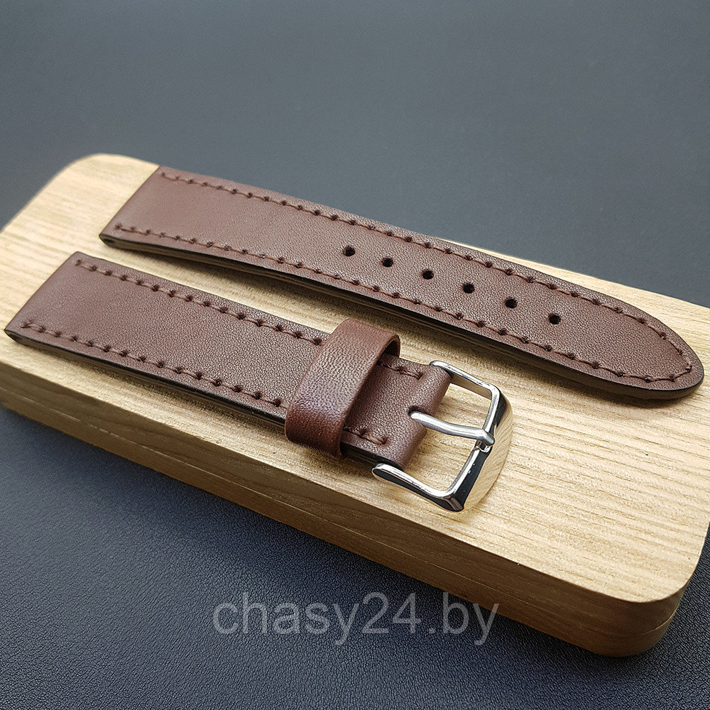 КОЖАНЫЙ РЕМЕШОК REMENMASTER КОРИЧНЕВОГО ЦВЕТА ДЛЯ ЧАСОВ 20 ММ RB035-20-18