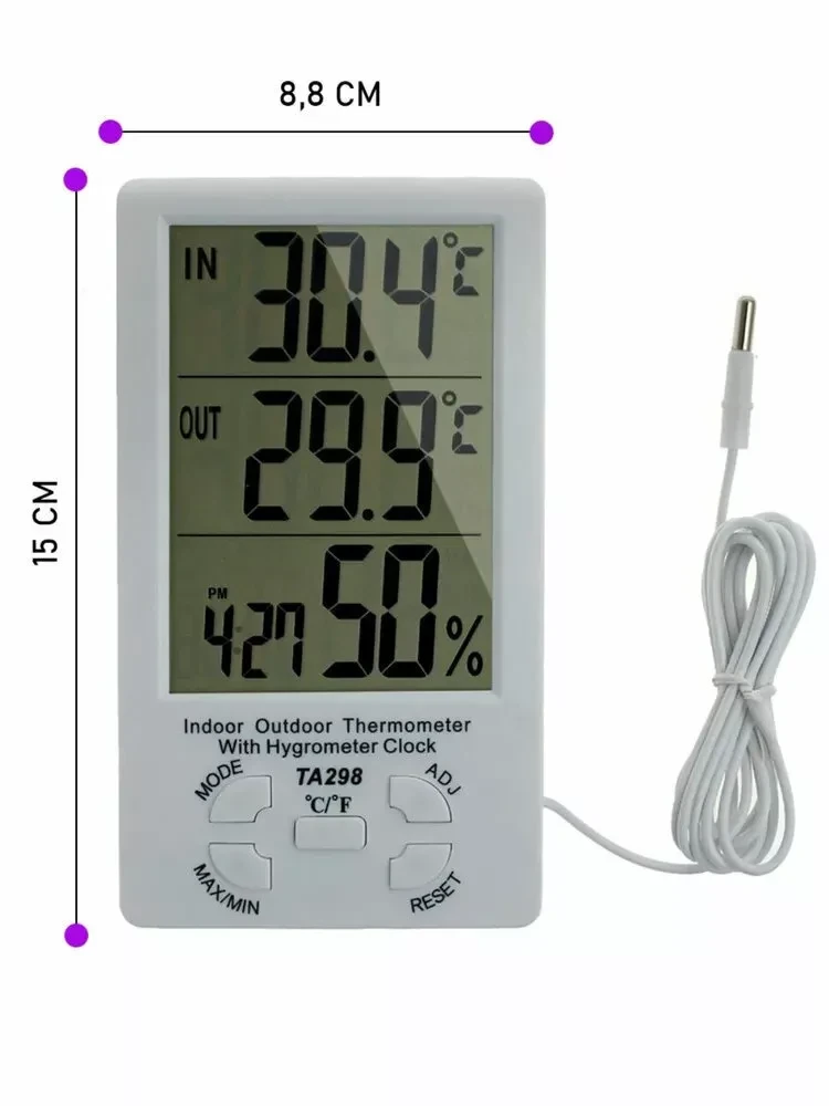 Цифровой термометр с гигрометром TA298 - фото 5 - id-p202260083