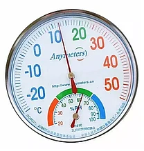Термометр с гигрометром Anymeters, механический, от -30 (-20) до +50