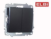Выключатель 2кл, механизм, дымчатый, EL-BI,Zena-Vega, арт.609-011100-202