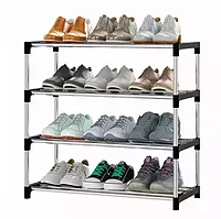 Полка-стеллаж для обуви 4-х ярусная, разборная SHOE RACK 8828-4 (размер 60х30х55 см) Вместимость 12 пар