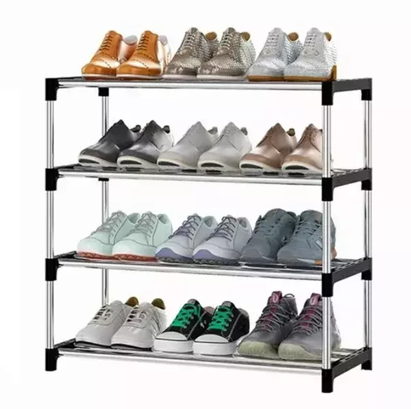 Полка-стеллаж для обуви 4-х ярусная, разборная SHOE RACK 8828-4 (размер 60х30х55 см) Вместимость 12 пар - фото 1 - id-p202332423