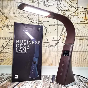 Настольная Бизнес Лампа с LCD-дисплеем Business Desk lamp Led (календарь, часы, будильник, термометр, 3 режима, фото 2