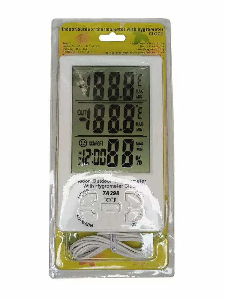 Цифровой термометр с гигрометром TA298 - фото 7 - id-p202332426