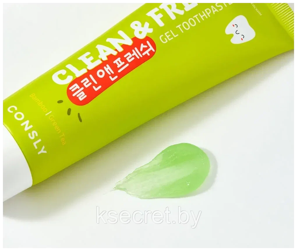 Consly Гелевая зубная паста с экстрактами бамбука и зеленого чая Clean&Fresh, 105 г - фото 5 - id-p202338712