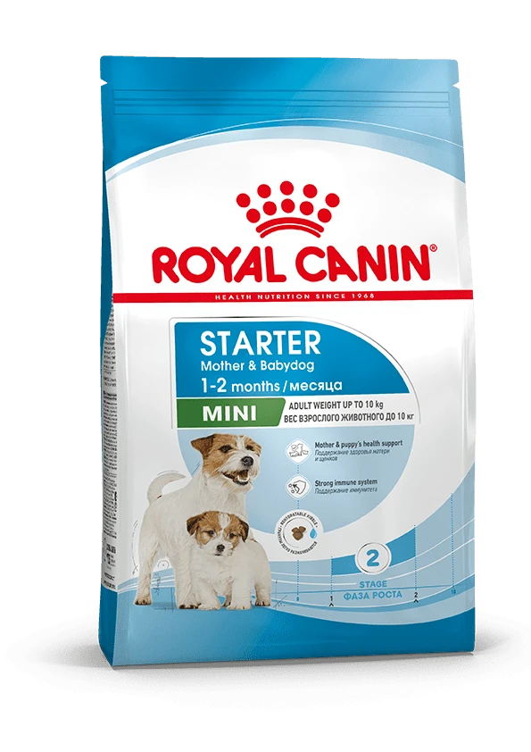 "Royal Canin" Mini Starter сухой корм для щенков мелких пород до 2-х месяцев, беременных и кормящих сук 1кг