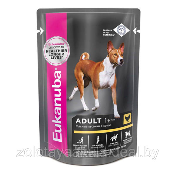 Консервы Eukanuba DOG ADULT CHICKEN 100г для собак с курицей в соусе - фото 1 - id-p202335931