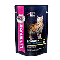 Консервы Eukanuba CAT SENIOR 7+ CHICKEN 85г для пожилых кошек с курицей в соусе