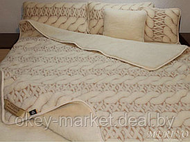 Одеяло с открытым ворсом из шерсти австралийского мериноса TUMBLER косичка беж  .Размер 140х200