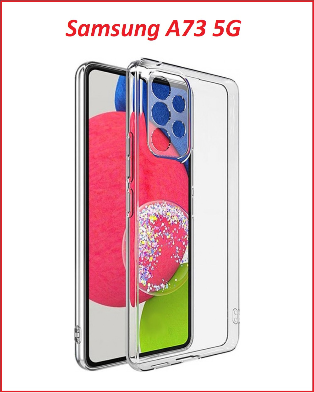 Чехол-накладка для Samsung Galaxy A73 SM-A736 (силикон) прозрачный с защитой камеры - фото 1 - id-p175899633