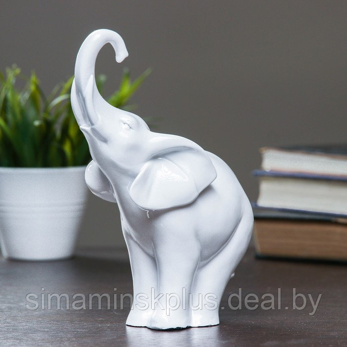 Фигура "Слон" белый, 15х8х18см - фото 2 - id-p202413866