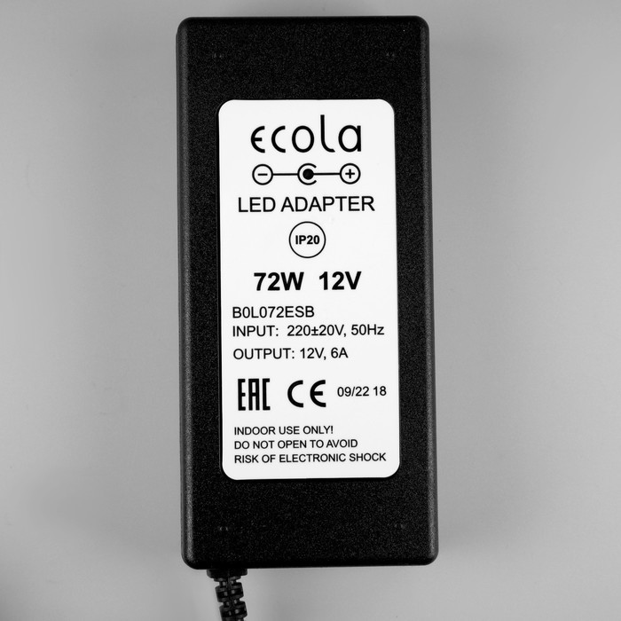 Блок питания Ecola для светодиодной ленты 12 В, 72 Вт, IP20 - фото 2 - id-p202416311